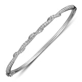 18ct white gold 0.74ct diamond twist bangle