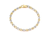 9ct Yellow And White Gold Twisted Infinity Link Bracelet