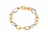 9ct Yellow And White Gold Oval Link Bracelet