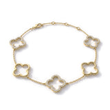 9ct Yellow Gold 0.53ct Diamond Clover Bracelet