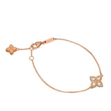 roberto coin 18ct rose gold 0.05ct diamond princess flower bracelet