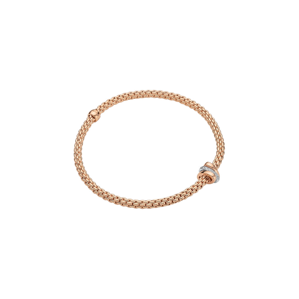 FOPE 18ct Rose Gold Prima Flex-It 0.10ct Diamond Bracelet 74408BX_BB_R_RBR