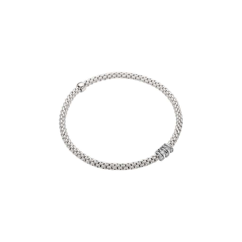 FOPE 18ct White Gold Prima Flex-It 0.07ct Diamond Bracelet 74608BX_BB_B_XBX