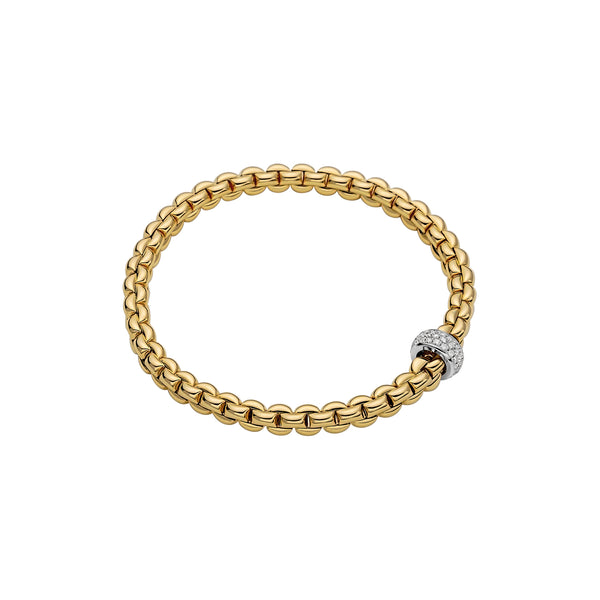 fope 18ct yellow and white gold eka flex'it 0.37ct diamond bracelet