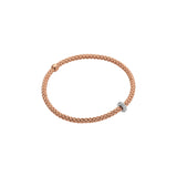 fope 18ct rose and white gold prima flex'it 0.18ct diamond bracelet
