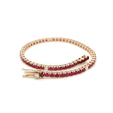 18ct Rose Gold 5.00ct Ruby And 0.35ct Diamond Line Bracelet