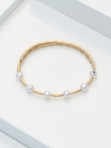 Yana Nesper Silk Magent 18ct Yellow Gold Akoya Pearl Bracelet SM17