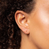 9ct yellow gold rope hoop earrings model shot