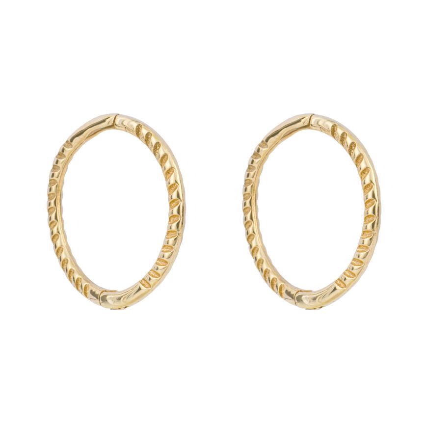 9ct Yellow Gold Rope Hoop Earrings GE1000