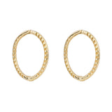 9ct yellow gold rope hoop earrings