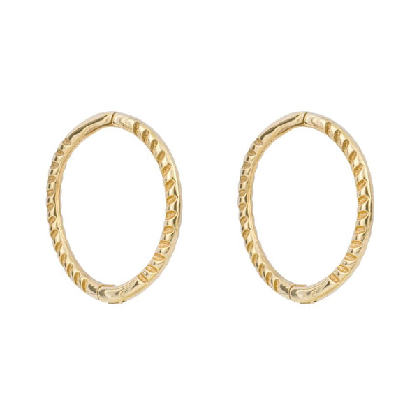 9ct yellow gold rope hoop earrings