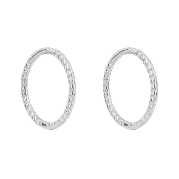 9ct white gold rope hoop earrings