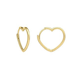 9ct Yellow Gold Open Heart Hoop Earrings GE2503