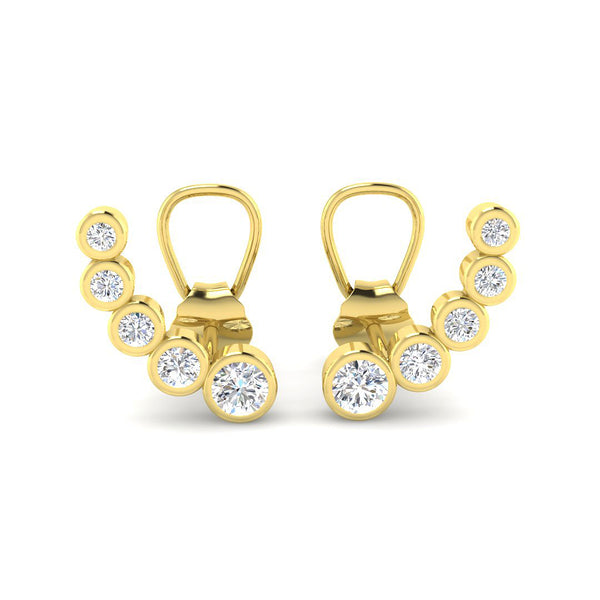 9ct Yellow Gold Graduated 0.29ct Diamond Stud Earrings