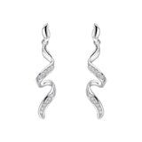9ct White Gold Diamond Twist Drop Earrings GE2535