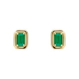 9ct Yellow Gold Emerald Stud Earrings GE2480G