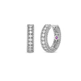 roberto coin 18ct white gold 0.24ct diamond symphony hoop earrings