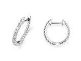18ct White Gold 0.25ct Diamond Rope Hoop Earrings