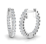 18ct White Gold 0.49ct Diamond Hoop Earrings
