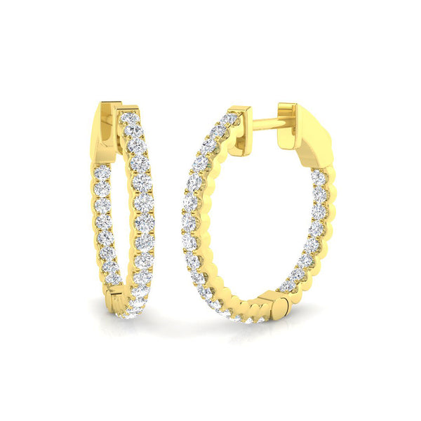 18ct Yellow Gold 0.72ct Diamond Hoop Earrings