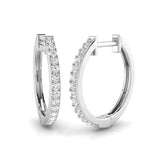 18ct White Gold 0.24ct Diamond Hoop Earrings