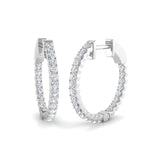 18ct White Gold 0.72ct Diamond Hoop Earrings