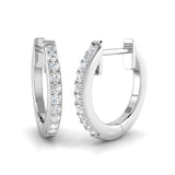 18ct White Gold 0.11ct Diamond Hoop Earrings