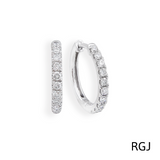 The Skye Platinum Round Brilliant Cut Diamond Hoop Earrings