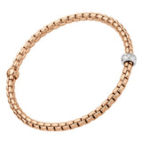 FOPE 18ct Rose Gold Eka Flex-It 0.12ct Diamond Bracelet 73101BX_BB_R_XBX