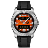 breitling aerospace b70 orbiter 43m orange dial steel on rubber strap quartz gents watch front facing upright image