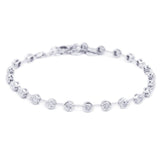 18ct white gold round brilliant cut diamond bar set bracelet