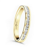 18ct Yellow Gold 0.33ct Round Brilliant And Baguette Cut Diamond Channel Set Half Eternity Ring
