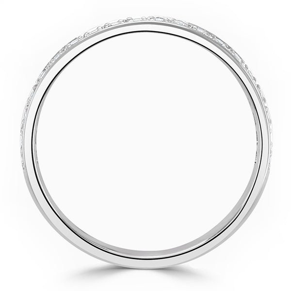 Platinum 0.22ct Round Brilliant Cut Diamond Grain Set Half Eternity Ring