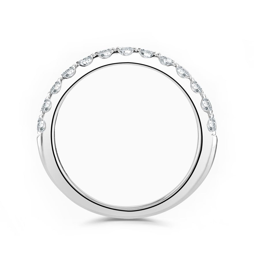 Platinum 0.50ct Round Brilliant Cut Diamond Claw Set Half Eternity Ring