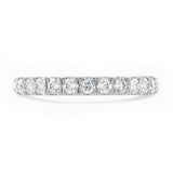 Platinum 0.60ct Round Brilliant Cut Diamond Claw Set Half Eternity Ring