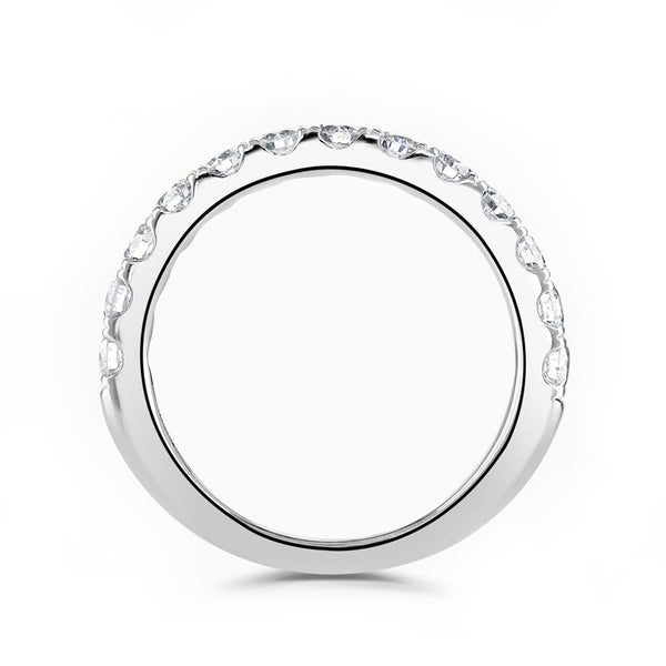 Platinum 0.75ct Round Brilliant Cut Diamond Claw Set Half Eternity Ring