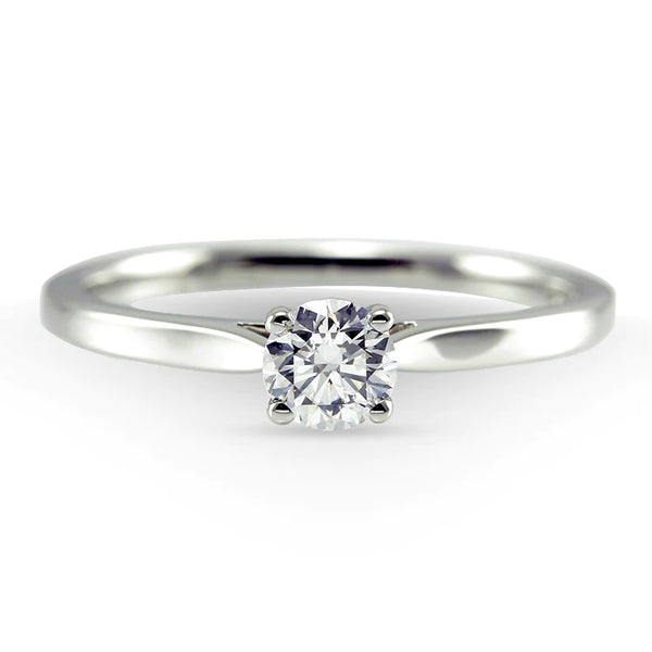 The Magnolia Platinum Round Brilliant Cut Diamond Solitaire Non Certificated Engagement Ring