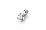 18ct White Gold Round Brilliant Cut Diamond Four Claw Certificated Pendant Only