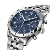 breitling classic avi tribute to vought f4u corsair 42mm blue dial automatic chronograph gents watch dial close up