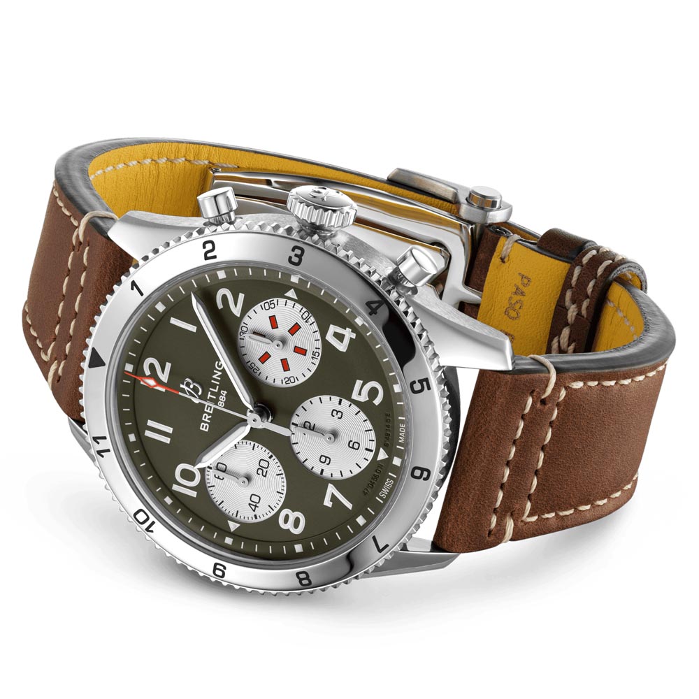 Breitling Classic AVI Curtiss Warhawk 42mm Green Dial Automatic Chronograph Gents Watch A233802A1L1X1
