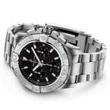 breitling avenger b01 chronograph 44mm black dial stainless steel automatic gents watch laying down image