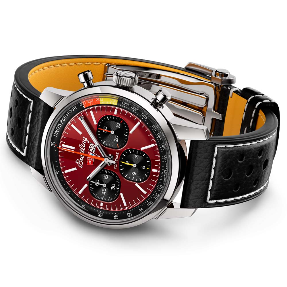 breitling top time b01 chevrolet corvette 41mm red dial automatic chronograph gents watch