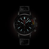 breitling top time b01 chevrolet corvette 41mm red dial automatic chronograph gents watch in the dark view