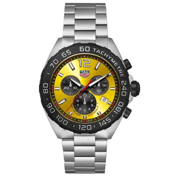 TAG Heuer Formula 1 43mm Yellow Dial Quartz Chronograph Gents Watch CAZ101AM.BA0842
