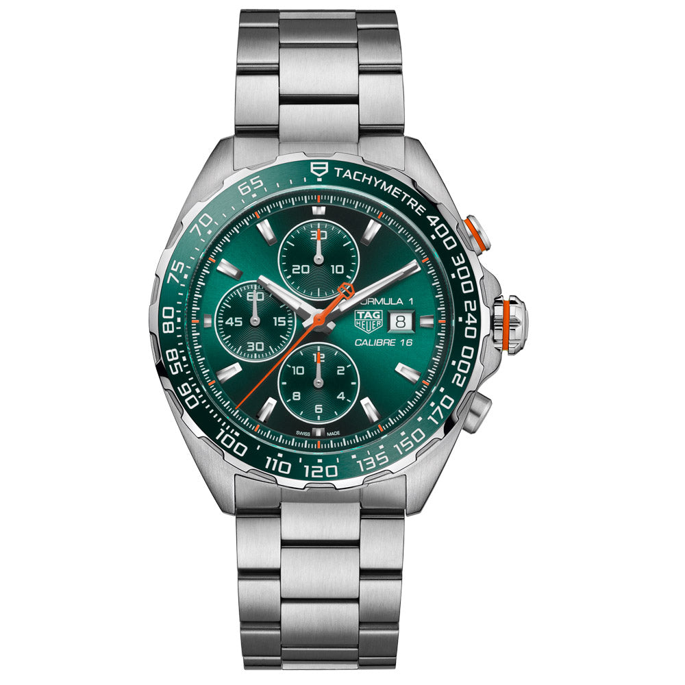 TAG Heuer Formula 1 Chronograph 44mm Green Dial Automatic Gents Watch