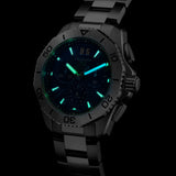 tag heuer aquaracer professional 200 40mm blue dial chronograph stainless steel quartz gents watch in the dark