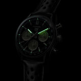 tag heuer carrera calibre th20-00 chronograph black dial 39mm automatic gents watch in the dark shot