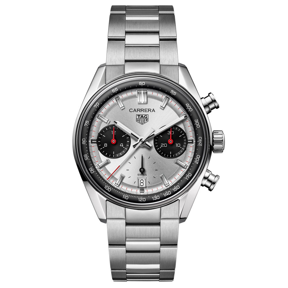 TAG Heuer Carrera 39mm White Dial Automatic Chronograph Gents Watch CB
