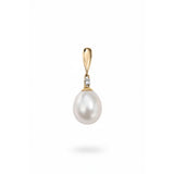 9ct Yellow Gold Pearl And Diamond Pendant Only GP758W