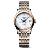 Longines Record 26mm MOP Diamond Dot Dial 18ct Rose Gold Capped Steel Automatic Ladies Watch L2.320.5.87.7